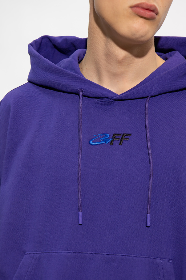 【OFF-WHITE】Violet Purple☆ロゴ ウール フードパーカー パープル（紫）系 Off-White(オフホワイト) パーカー・フーディ